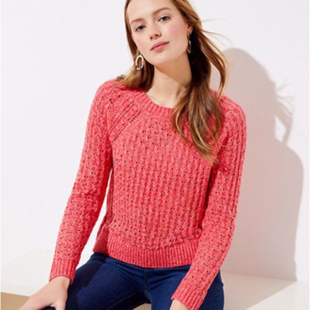 Loft Bobble Pointelle Sweater